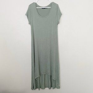 H BY HALTON Green High Low T Shirt Midi Dress SZ M